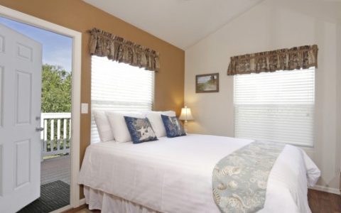 Bedroom view in cottage at Pismo Sands