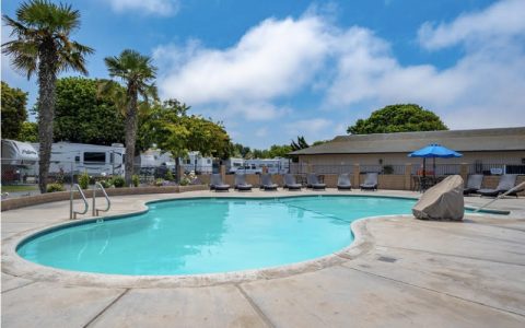view of pool at Pismo Sands RV Resort
